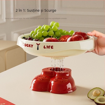 Tava de fructe pentru living – design nou, stil lux ușor pentru masă de cafea, farfurie de fructe de înaltă calitate, potrivită pentru bomboane și fructe uscate