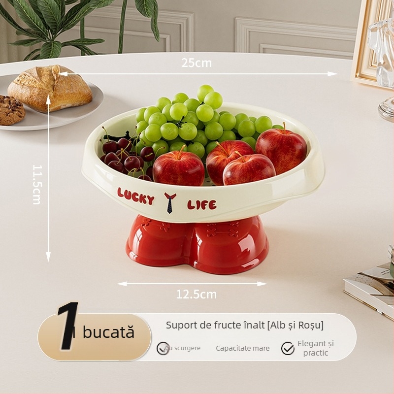 Tava de fructe pentru living – design nou, stil lux ușor pentru masă de cafea, farfurie de fructe de înaltă calitate, potrivită pentru bomboane și fructe uscate
