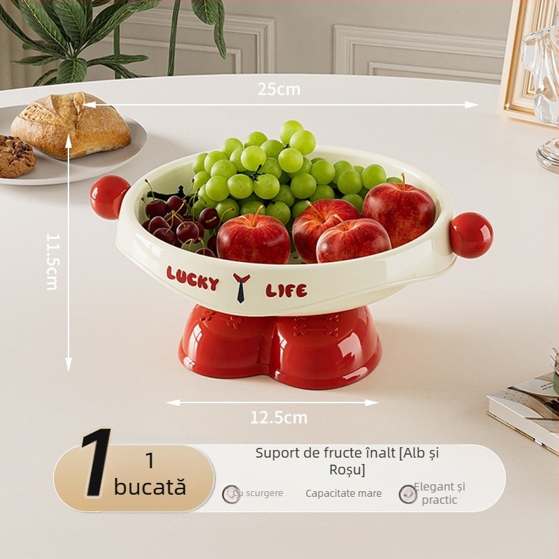 Tava de fructe pentru living – design nou, stil lux ușor pentru masă de cafea, farfurie de fructe de înaltă calitate, potrivită pentru bomboane și fructe uscate