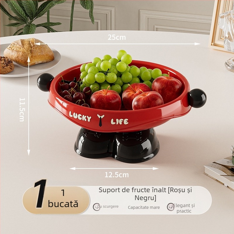 Tava de fructe pentru living – design nou, stil lux ușor pentru masă de cafea, farfurie de fructe de înaltă calitate, potrivită pentru bomboane și fructe uscate