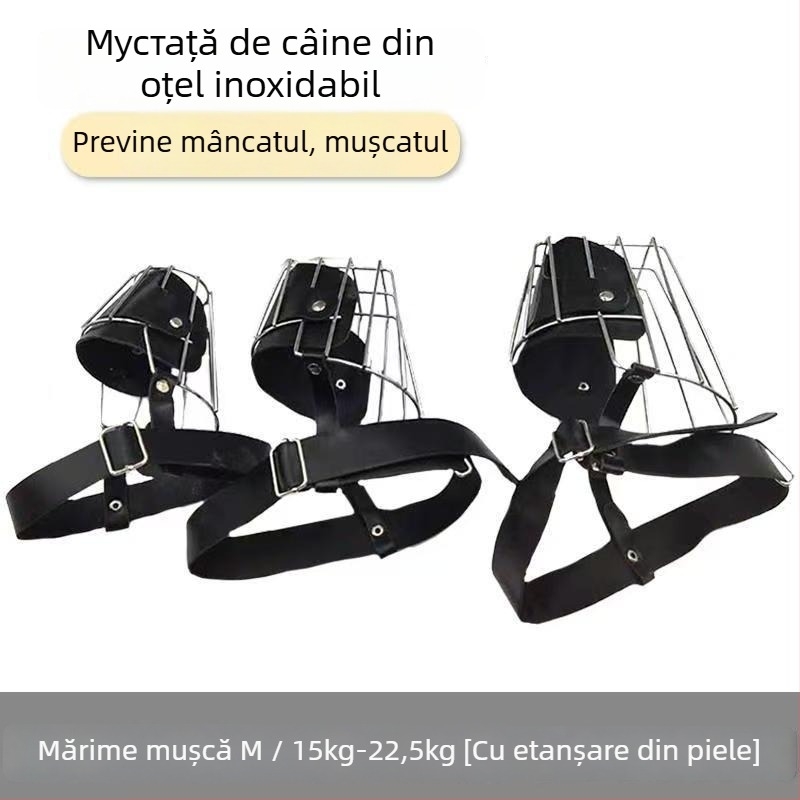 Muzzle din oțel inoxidabil pentru German Shepherd – Prevenire mușcături, lătrături și mestecat – Potrivit pentru câini de toate mărimile