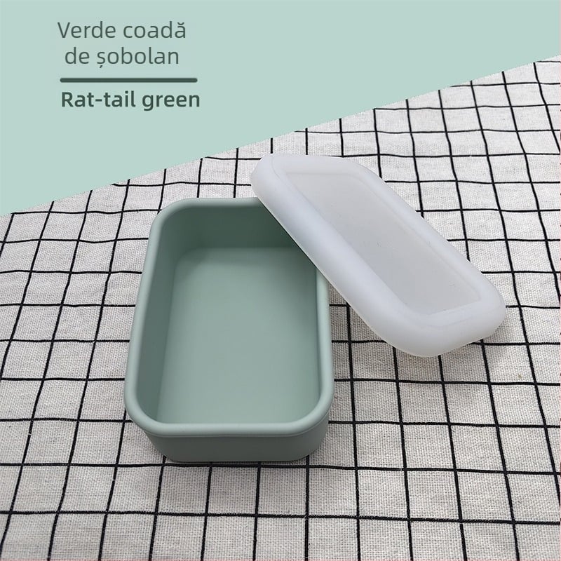 Cutie de prânz din silicon alimentar, personalizabilă în loturi mici, portabilă, compatibilă cu cuptorul cu microunde