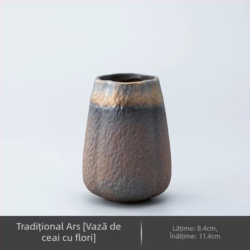 Set de accesorii pentru ceremonia ceaiului din ceramică brută, cu cei Șase Domni ai Ceaiului, Clips pentru Ceai, Cuțit pentru Ceai și Lingură pentru Ceai din Lemn de Abanos (Accesorii Kung Fu Ceai) – Piese de schimb