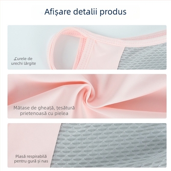 Mască de ciclism cu protecție UV, vară 2025, unisex, respirabilă, neagră, din material Ice Silk