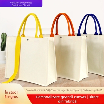 Geantă Tote din pânză, personalizată cu imprimare a logo-ului, ecologică, design 3D