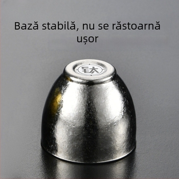 Set de cești din titan pur pentru vin, sake și ceai – pereți dubli izolați, pahar de degustare, pahar de maestru, serviciu de ceai, cadou de afaceri