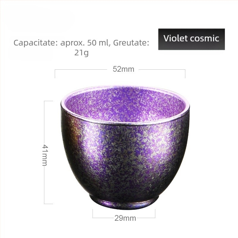Set de cești din titan pur pentru vin, sake și ceai – pereți dubli izolați, pahar de degustare, pahar de maestru, serviciu de ceai, cadou de afaceri