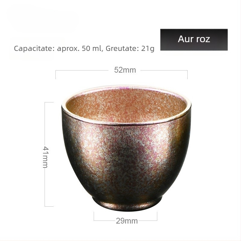 Set de cești din titan pur pentru vin, sake și ceai – pereți dubli izolați, pahar de degustare, pahar de maestru, serviciu de ceai, cadou de afaceri