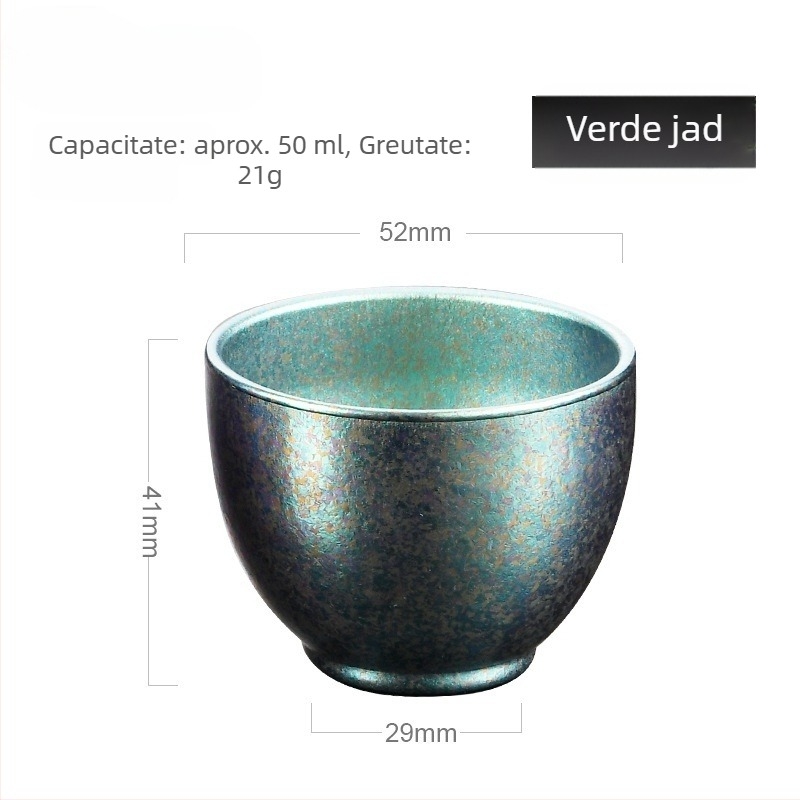 Set de cești din titan pur pentru vin, sake și ceai – pereți dubli izolați, pahar de degustare, pahar de maestru, serviciu de ceai, cadou de afaceri