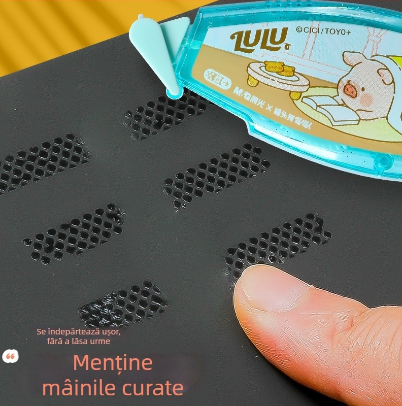 Bandă corectoare dublă 6 mm, transparentă, 8 m lungime, pentru școală și birou, fără pete