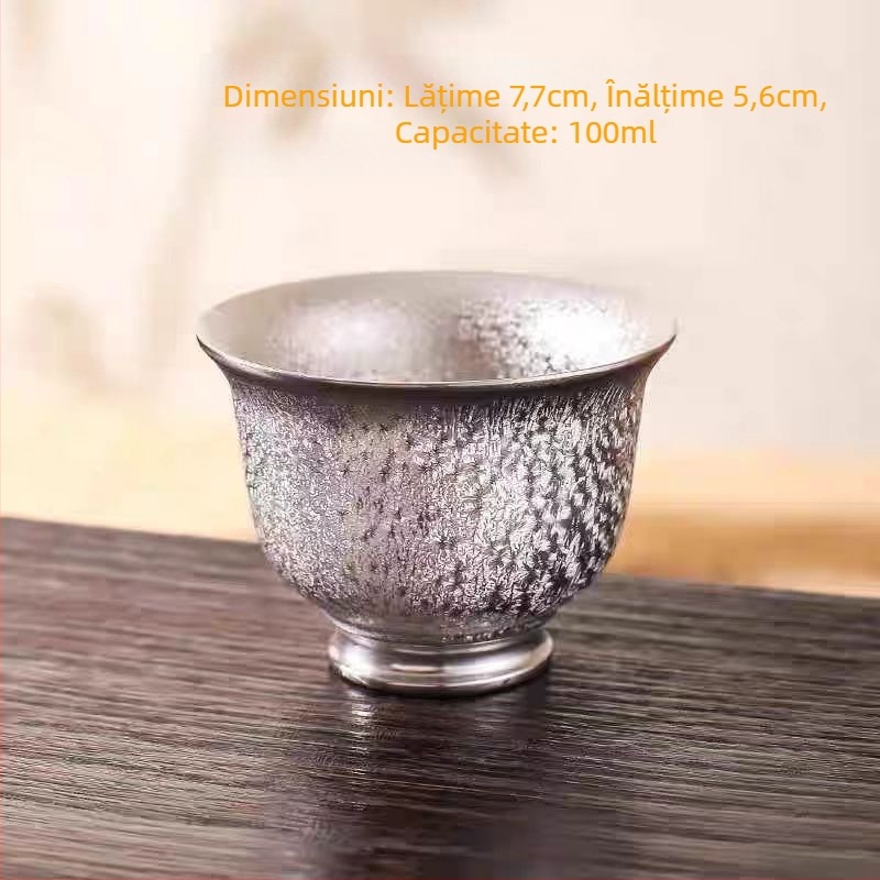Ceașcă aurită cu motif frunză; Ceașcă de ceai placată cu aur; Ceașcă ceramică de degustare; Ceașcă de cristal cu diamant; Set de ceai cu o singură ceașcă