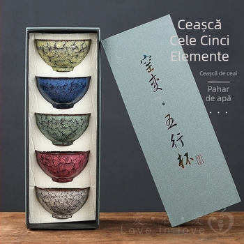 Ceașcă de ceai Jianzhan Kung Fu, cu încrustație de argint, ceramică, pentru uz casnic