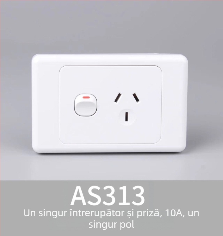 Panou întrerupător-priză, standard australian, tip 118, certificat SAA, priză exterioară pentru caravană