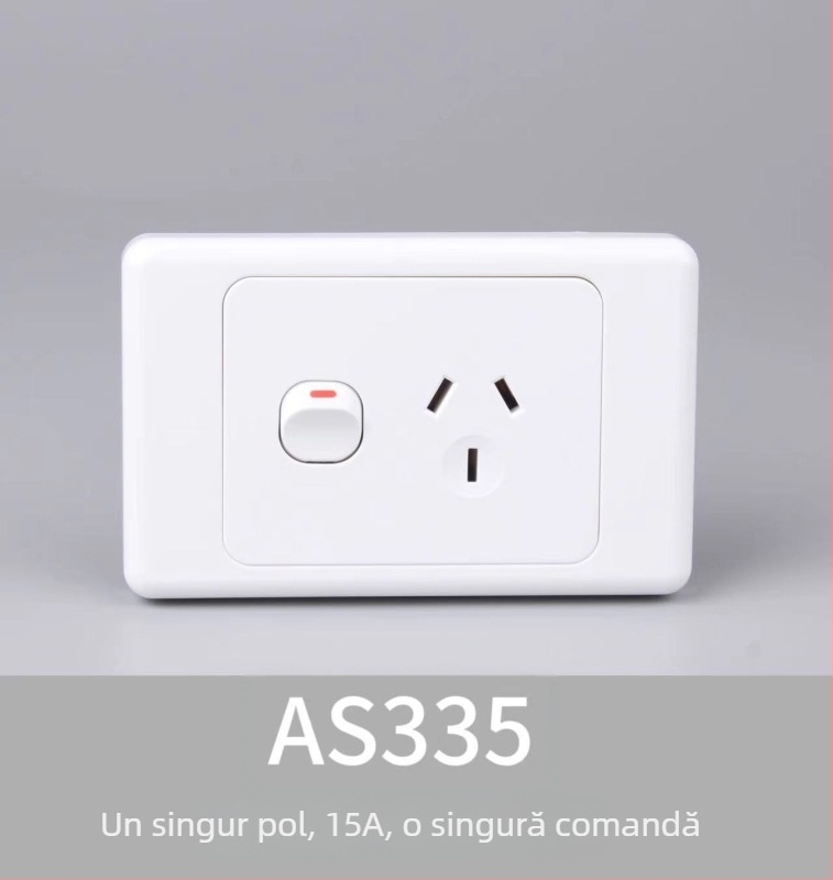 Panou întrerupător-priză, standard australian, tip 118, certificat SAA, priză exterioară pentru caravană