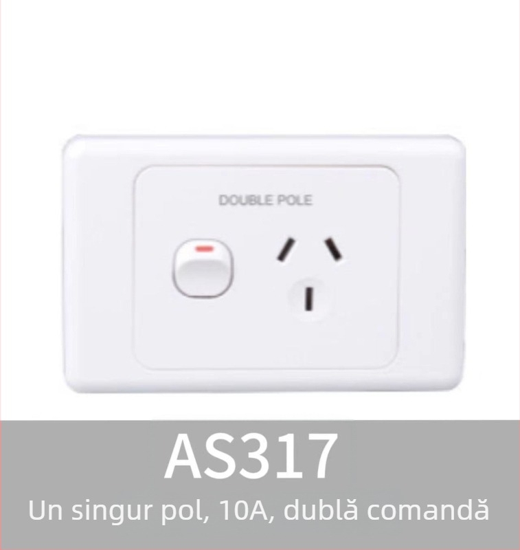 Panou întrerupător-priză, standard australian, tip 118, certificat SAA, priză exterioară pentru caravană
