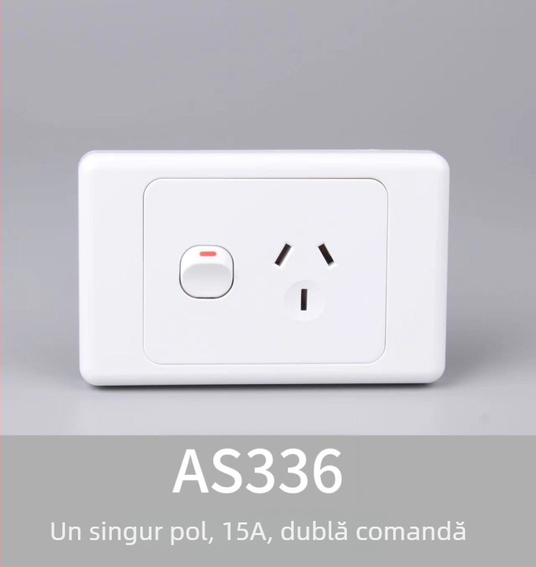 Panou întrerupător-priză, standard australian, tip 118, certificat SAA, priză exterioară pentru caravană