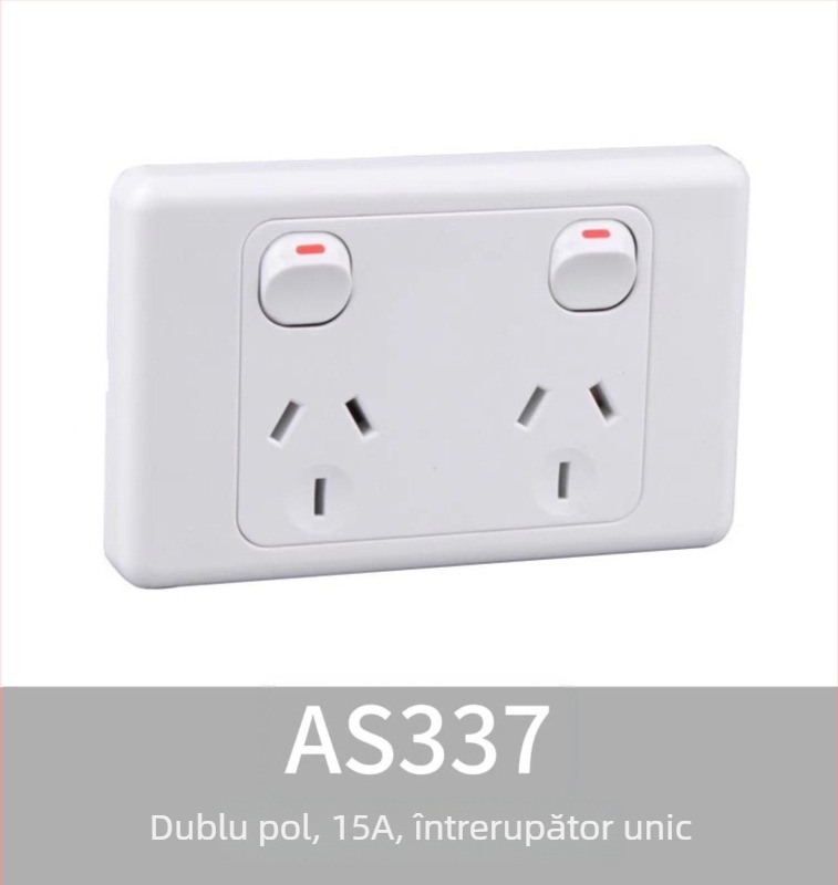 Panou întrerupător-priză, standard australian, tip 118, certificat SAA, priză exterioară pentru caravană