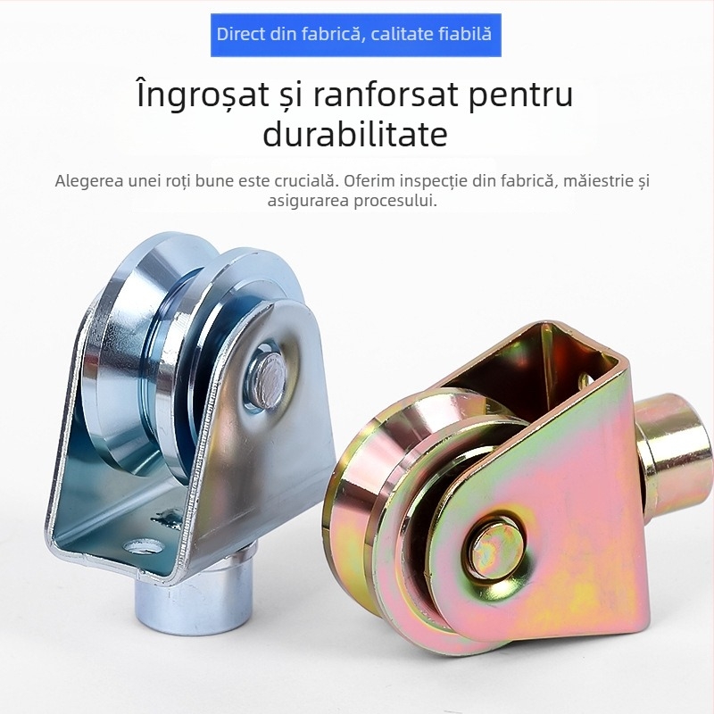 Roți universale pentru șinele de tracțiune ale ușilor glisante, role ghidare cablu din oțel, roți din unghi de fier, role pentru uși glisante