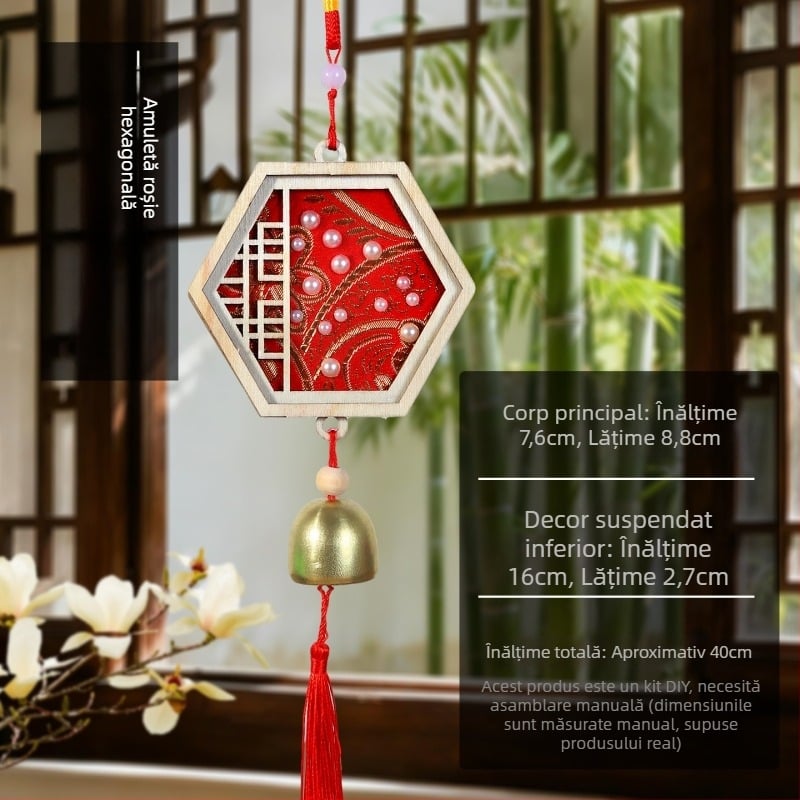 Kit DIY pentru pandantiv cu perle și brocart – decor în stil chinezesc nou, cadou