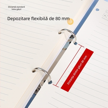 Dosar A4 cu două găuri în formă de O pentru fișiere, colorat, suport minimalist pentru caiet