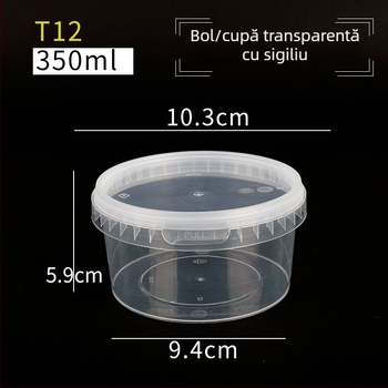 Cutie de prânz din plastic, cu capac încuietor, pentru la pachet; cupă de supă etanșă și bol, cutie pentru desert