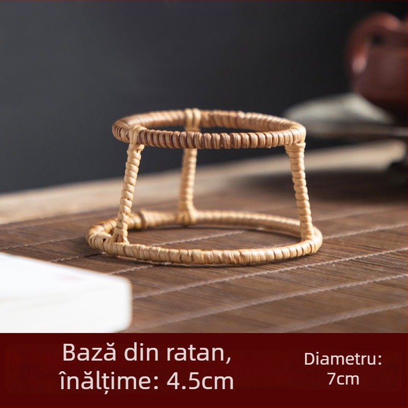 Sită de ceai din răchită, țesut, cu filtru din pânză pentru set Kung Fu