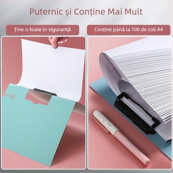 Dosar de documente din plastic cu clemă, A4, pentru studenți, lucrări de examen și contracte