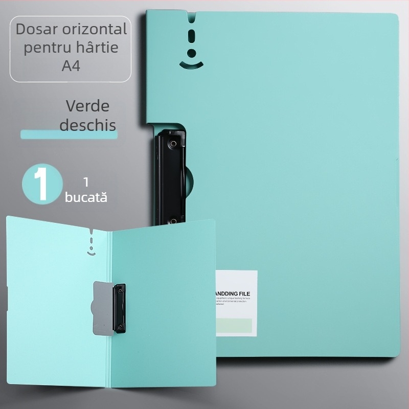 Dosar de documente din plastic cu clemă, A4, pentru studenți, lucrări de examen și contracte