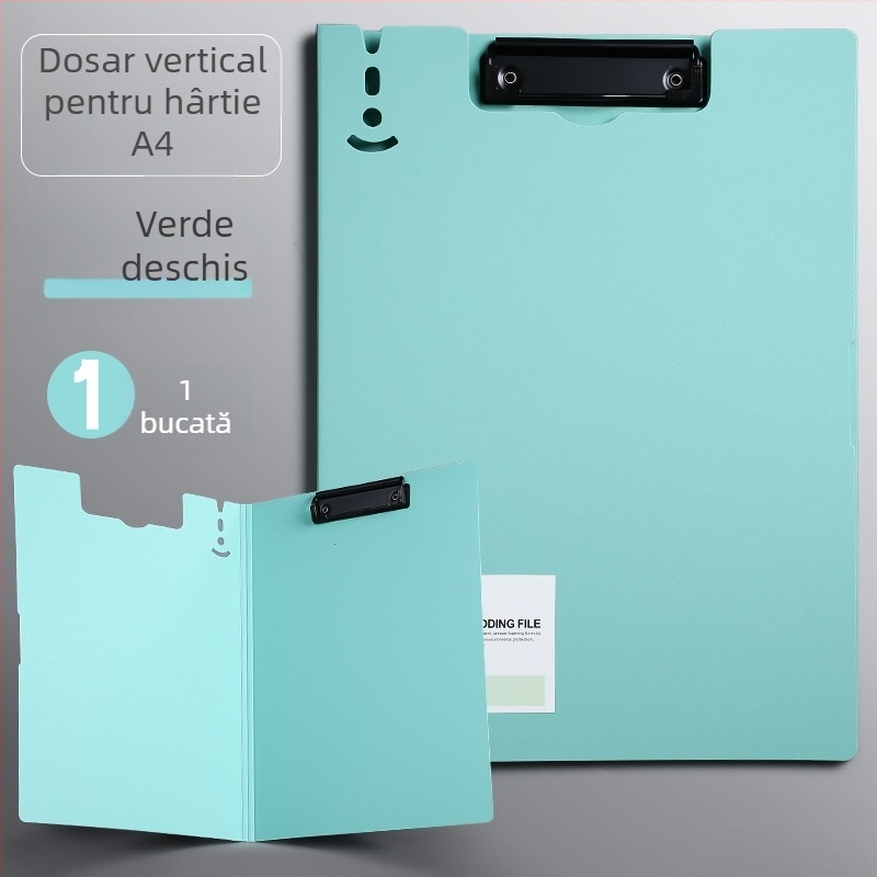 Dosar de documente din plastic cu clemă, A4, pentru studenți, lucrări de examen și contracte