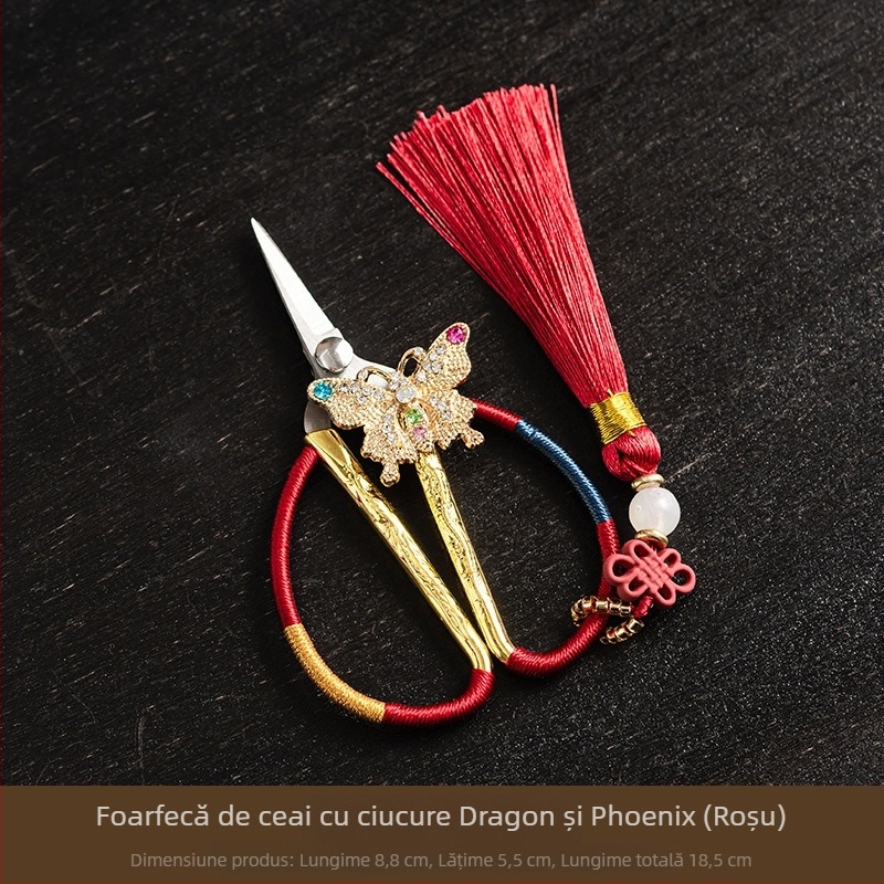 Foarfece de ceai cu mâner în formă de fluture, destinate pliculețelor de ceai, accesorii pentru ceremonia ceaiului, Zen – arta ceaiului, foarfecă mică de ceai, cuțit de ceai retro