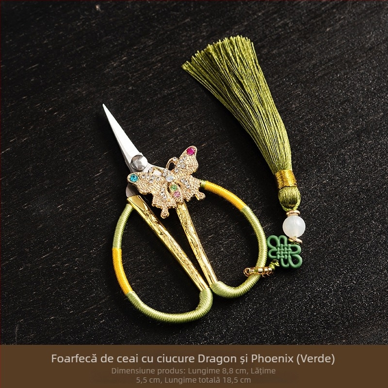 Foarfece de ceai cu mâner în formă de fluture, destinate pliculețelor de ceai, accesorii pentru ceremonia ceaiului, Zen – arta ceaiului, foarfecă mică de ceai, cuțit de ceai retro