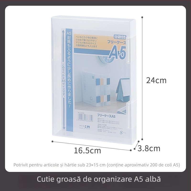 Casetă pentru fișiere A4, organizator de birou pentru chitanțe A5, dosar pentru documente și certificate, cutie de depozitare