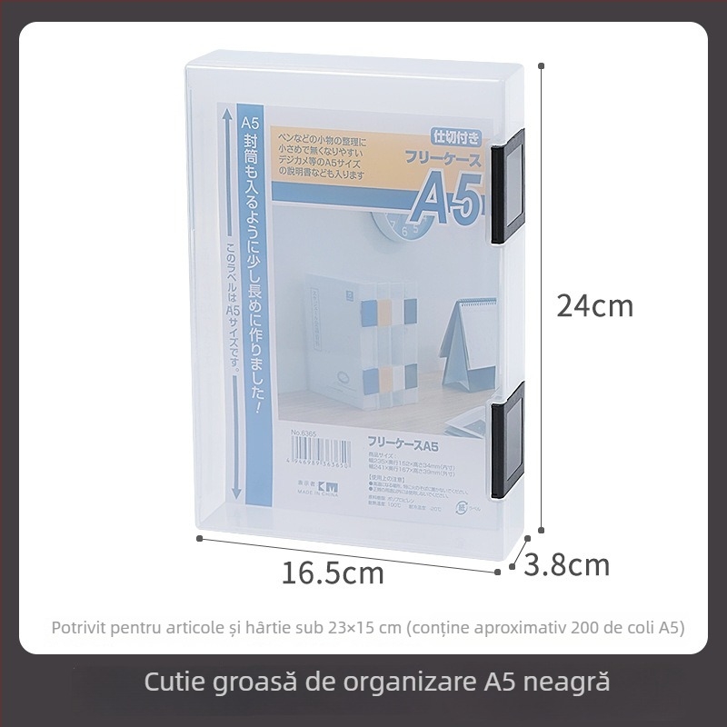 Casetă pentru fișiere A4, organizator de birou pentru chitanțe A5, dosar pentru documente și certificate, cutie de depozitare