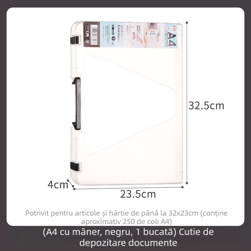 Casetă pentru fișiere A4, organizator de birou pentru chitanțe A5, dosar pentru documente și certificate, cutie de depozitare
