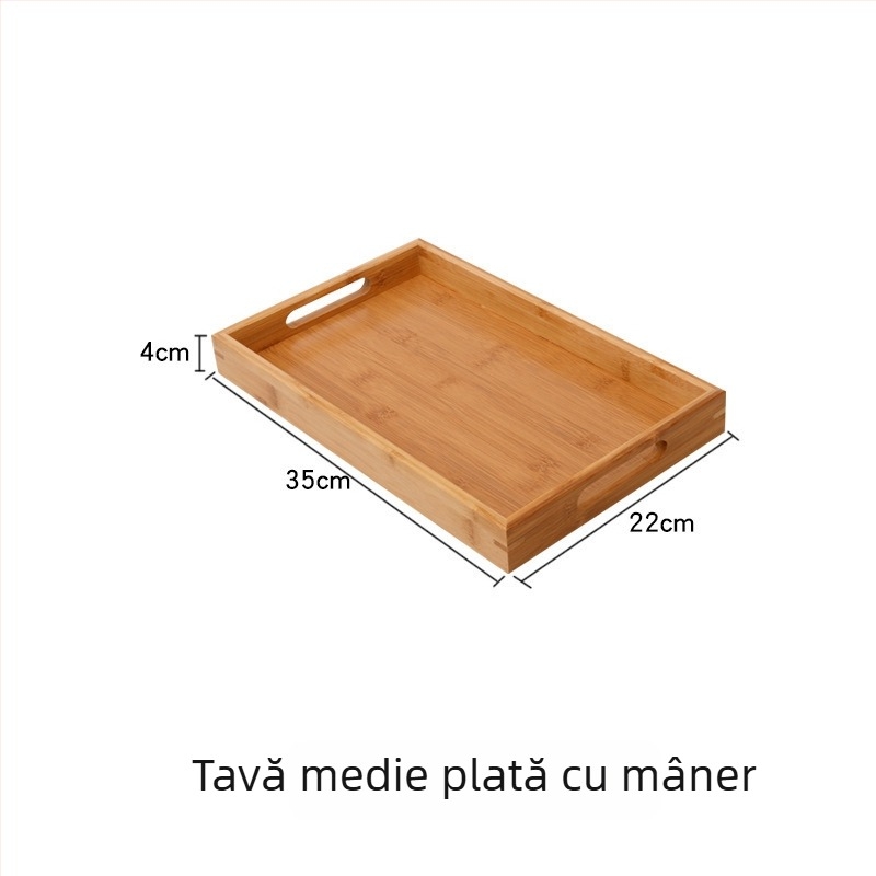 Tavă din bambus dreptunghiulară pentru hotel, pentru mic dejun, tavă de ceai Kung Fu și tavă pentru pahare cu apă, pentru servire