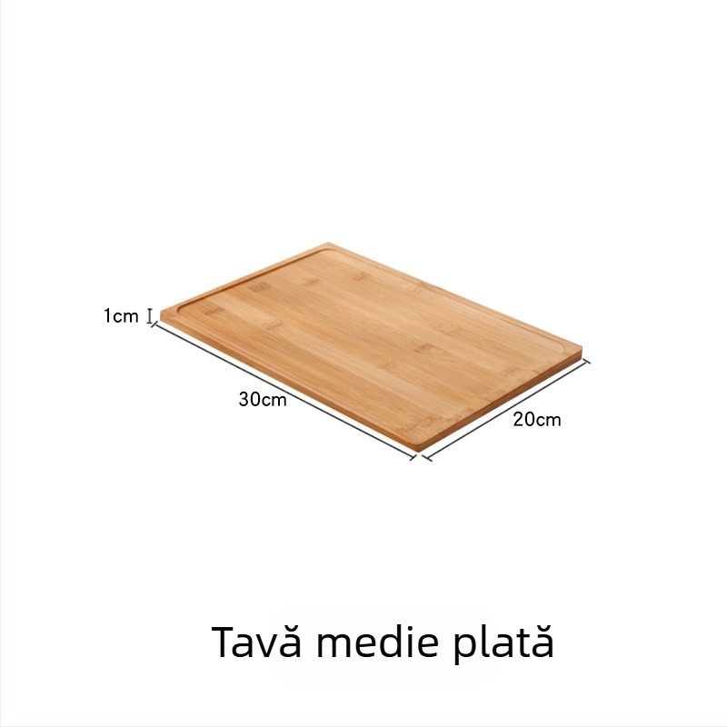 Tavă din bambus dreptunghiulară pentru hotel, pentru mic dejun, tavă de ceai Kung Fu și tavă pentru pahare cu apă, pentru servire