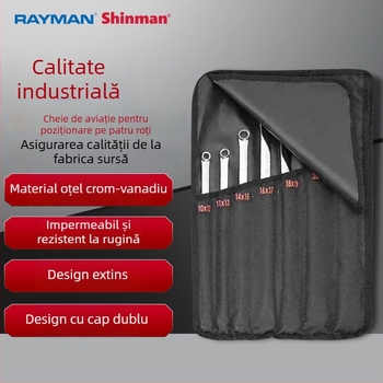 Set extins de unelte auto: cheie de aliniere pentru patru roți, cheie dublă plată tip aviație, trusă de unelte pentru reparații auto