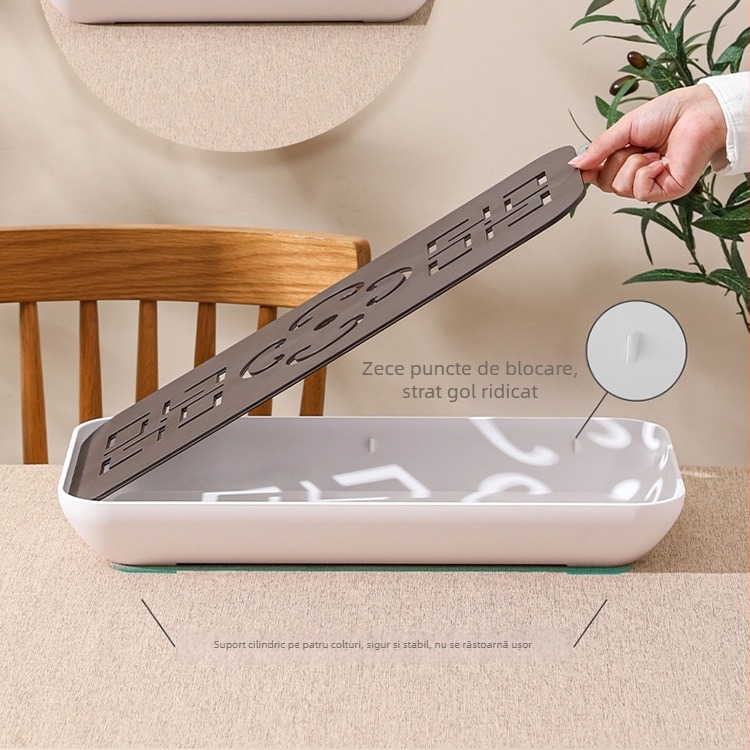 Tăviță de ceai din plastic, pentru uz casnic – tavă de drenaj modernă, set de ceai compact în stil japonez/scandinav pentru sufragerie