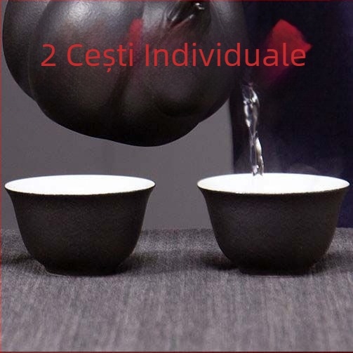 Set de ceai ceramic Kung Fu pentru prepararea ceaiului la foc deschis, cu oală de dovleac, ceainic și set pentru aragaz exterior