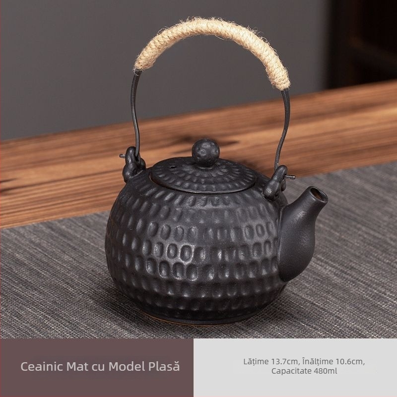 Set de ceai ceramic Kung Fu pentru prepararea ceaiului la foc deschis, cu oală de dovleac, ceainic și set pentru aragaz exterior