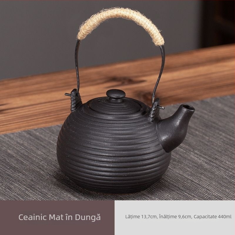 Set de ceai ceramic Kung Fu pentru prepararea ceaiului la foc deschis, cu oală de dovleac, ceainic și set pentru aragaz exterior
