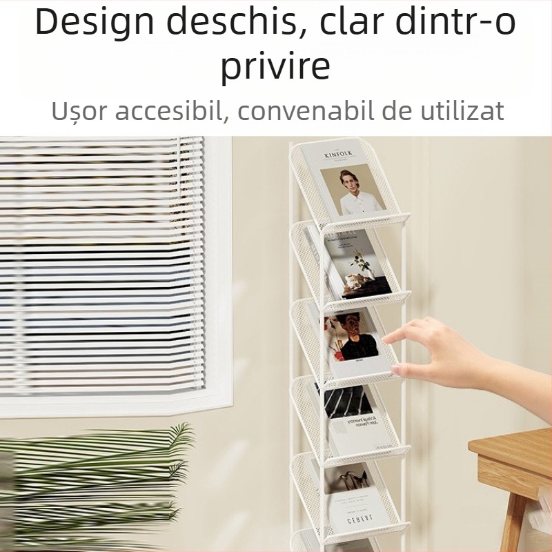 Raft de expunere cu 6 niveluri pentru reviste și broșuri, depozitare cărți și ziare, pentru birou