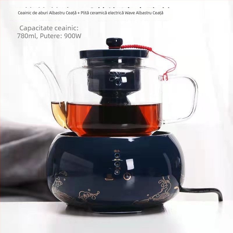 Fierbător electric ceramic cu sticlă de înalt siliciu îngroșată, pentru fierberea apei și infuzarea ceaiului; ceramică cu atingere sensibilă, rezistent la temperaturi înalte.