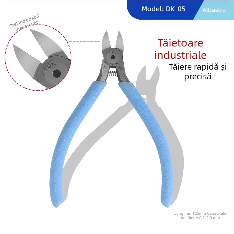 Modelul 170 — Clește diagonale mini de 5 inch pentru DIY Electronice, oțel crom-vanadiu, pentru tăierea materialelor moi (cablu, plastic, plasă metalică)