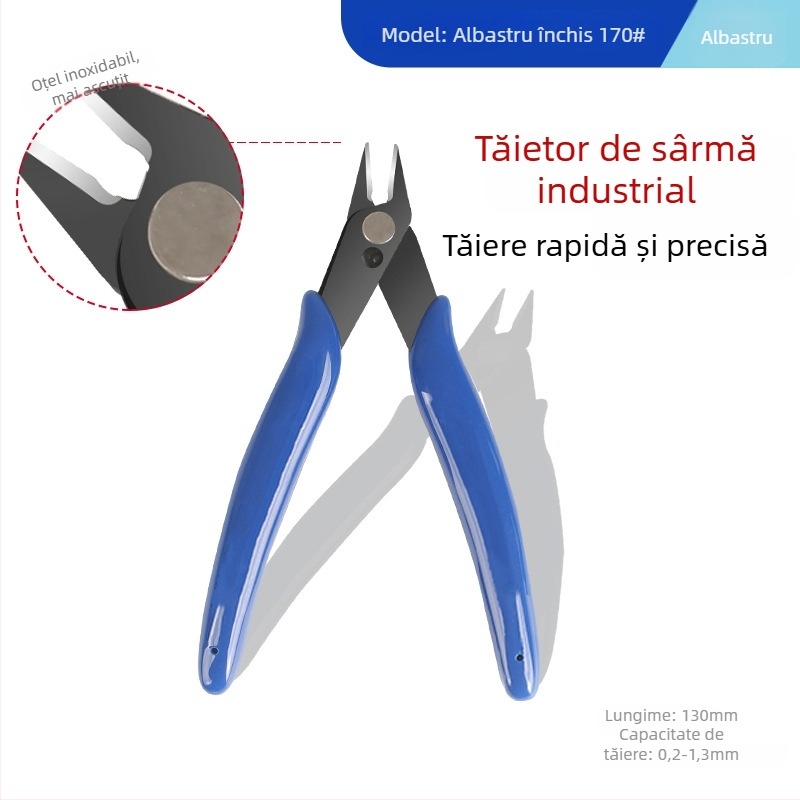 Modelul 170 — Clește diagonale mini de 5 inch pentru DIY Electronice, oțel crom-vanadiu, pentru tăierea materialelor moi (cablu, plastic, plasă metalică)