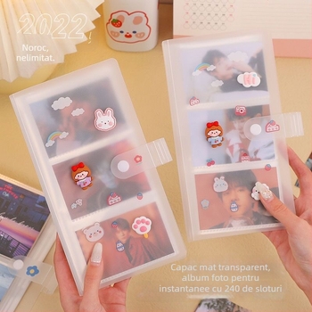 Album foto Polaroid cu copertă mată transparentă, spațiu compact pentru carduri mici, colecție fotografică comemorativă, album cu temă stele