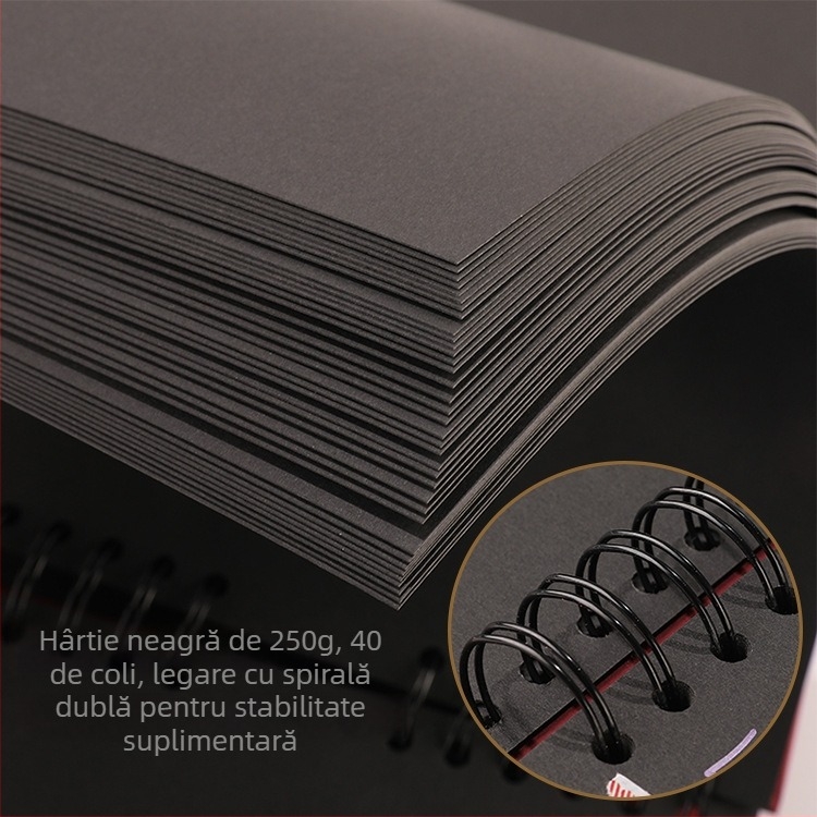 Album foto DIY cu spirală, design creativ cu funda, scrapbook adeziv pentru felicitări, 40 de pagini interioare