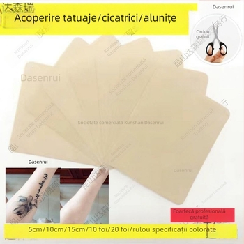 Plăci de culoare pielii pentru acoperirea tatuajelor, cicatricilor și semnelor de naștere