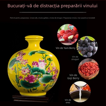 Vas ceramic pentru vin, cu design floral și de păsări, în cutie cadou sigilată