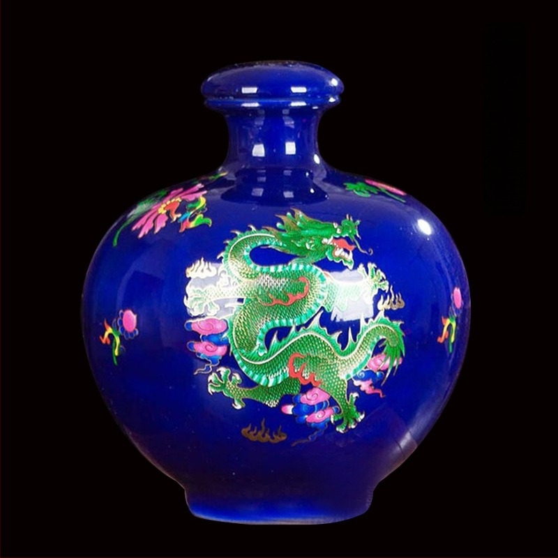 Vas ceramic pentru vin, cu design floral și de păsări, în cutie cadou sigilată